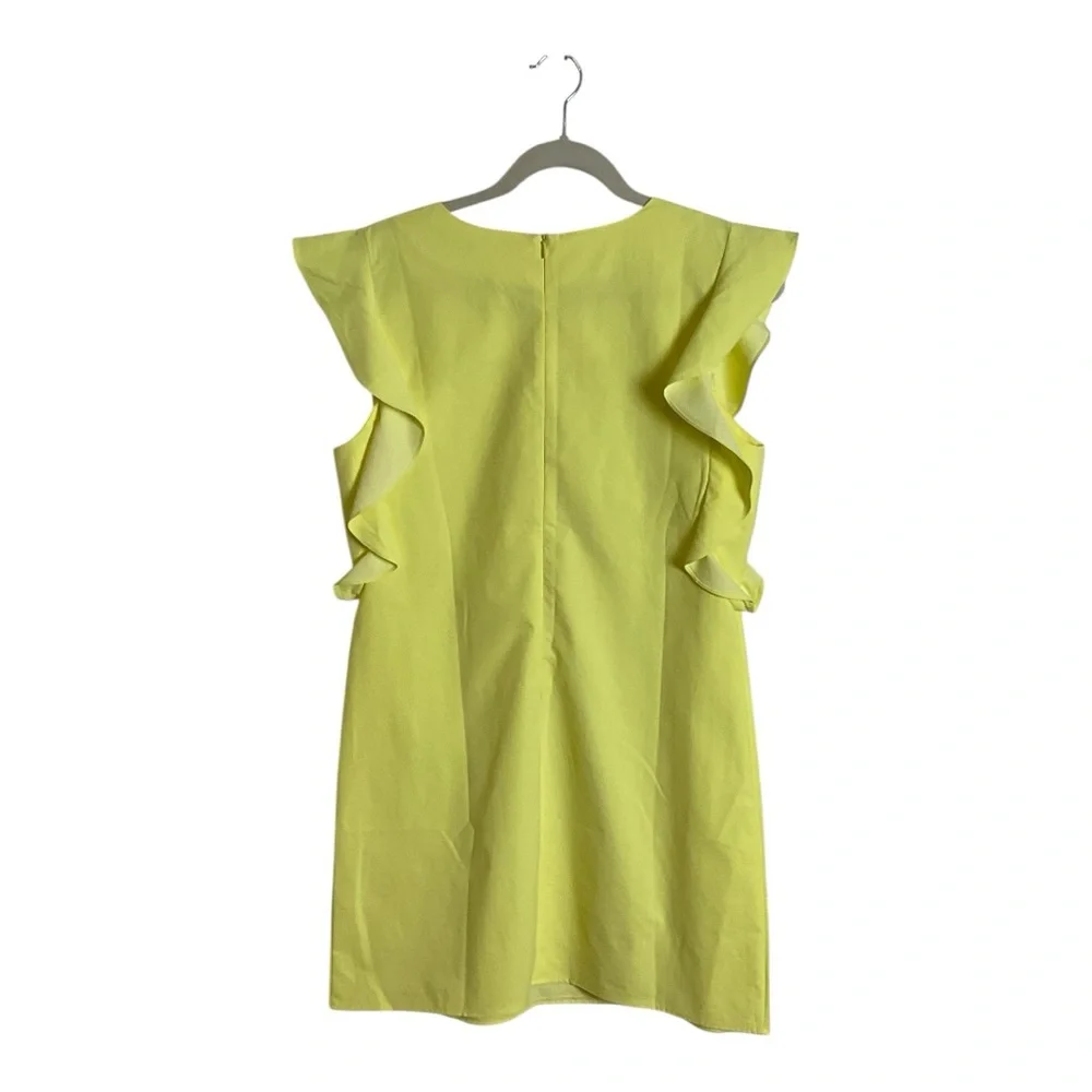 ESSUE Women’s Medium Yellow Ruffle Dress - Picture 2 of 3